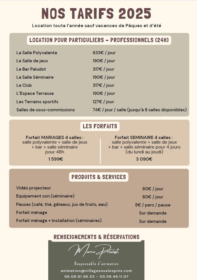 NOS TARIFS
